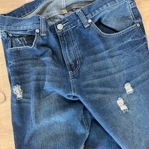 American Exchange Relaxed Fit Distressed Jeans